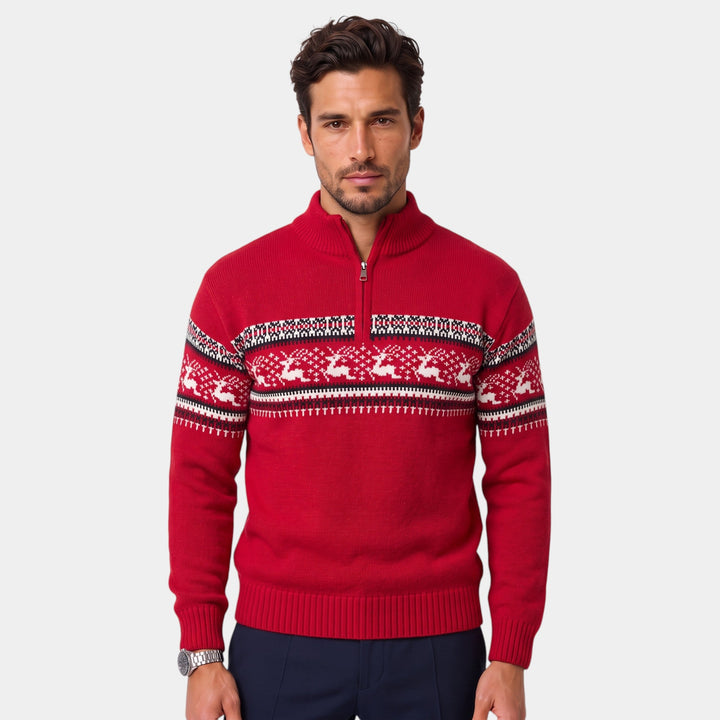 Jersey Invernal con Cremallera – Rojo