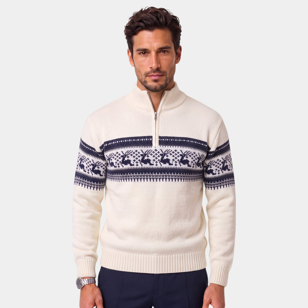 Jersey Invernal con Cremallera – Blanco