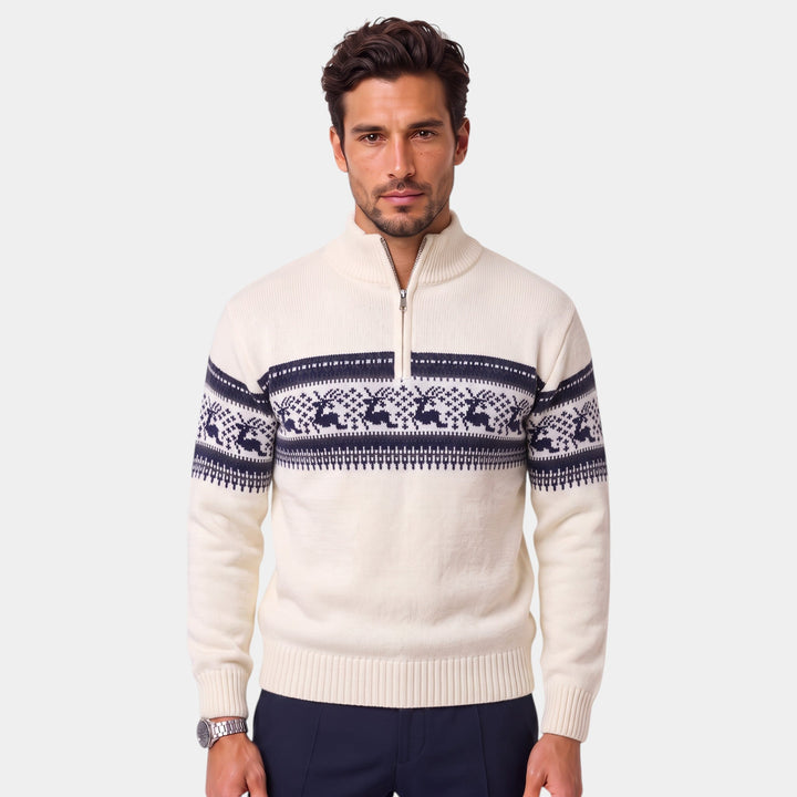 Jersey Invernal con Cremallera – Blanco
