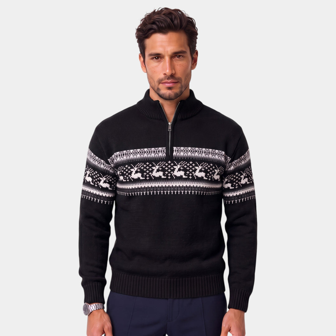 Jersey Invernal con Cremallera – Negro