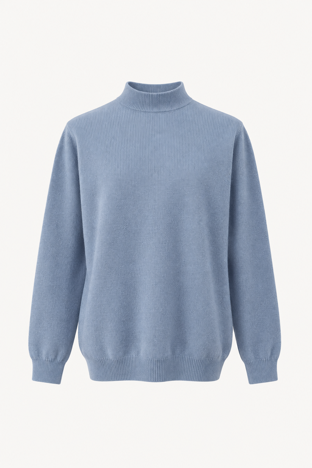 Jersey Minimalista de Cuello Subido – Azul Claro