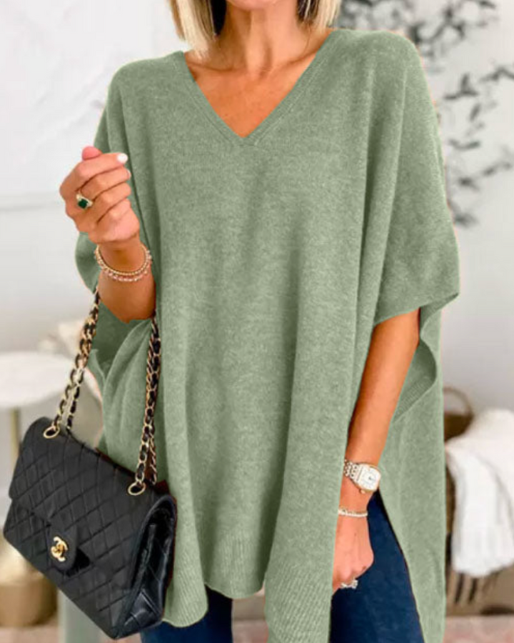 Jersey Poncho con Aberturas – Verde
