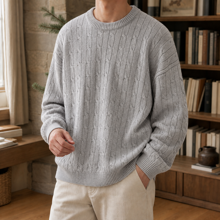 Jersey Relajado con Textura – Gris