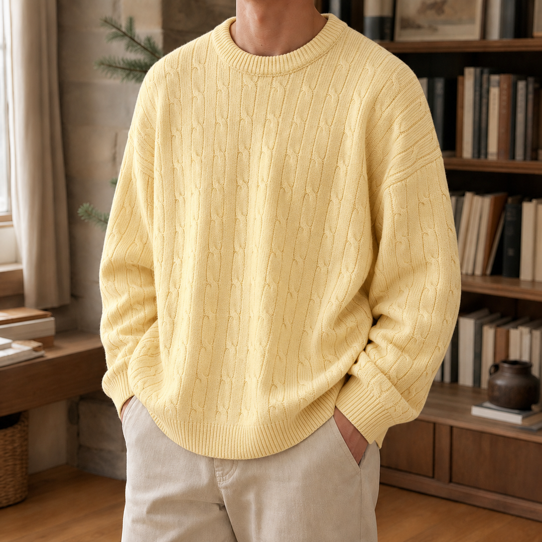 Jersey Relajado con Textura – Amarillo Claro