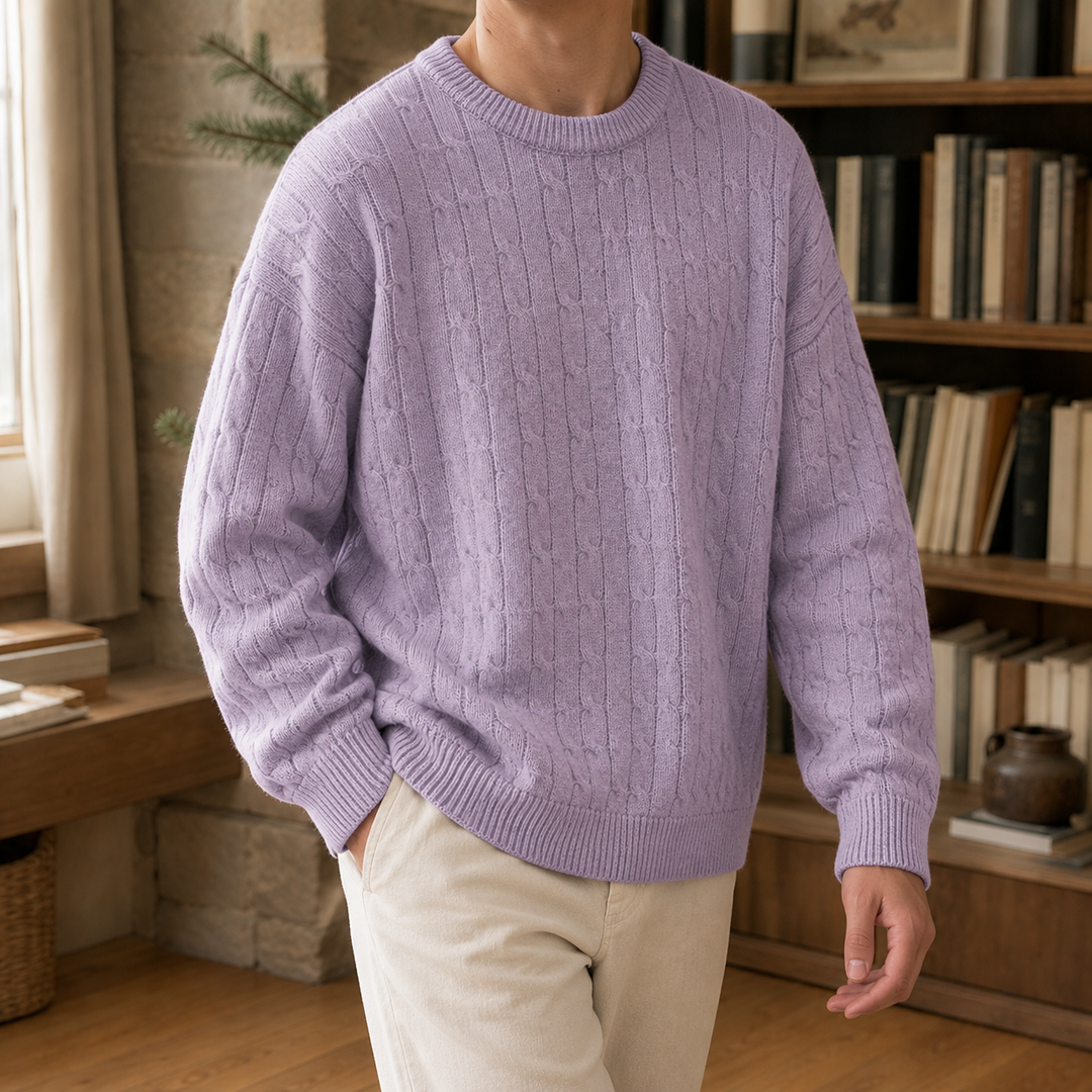 Jersey Relajado con Textura – Morado Claro