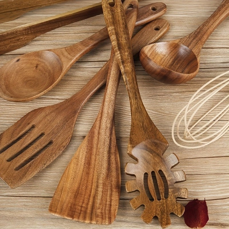 Juego de Utensilios de Cocina de Madera - 7 Piezas