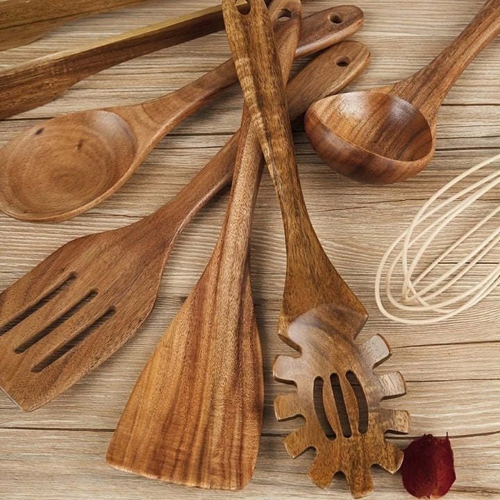 Juego de Utensilios de Cocina de Madera - 7 Piezas