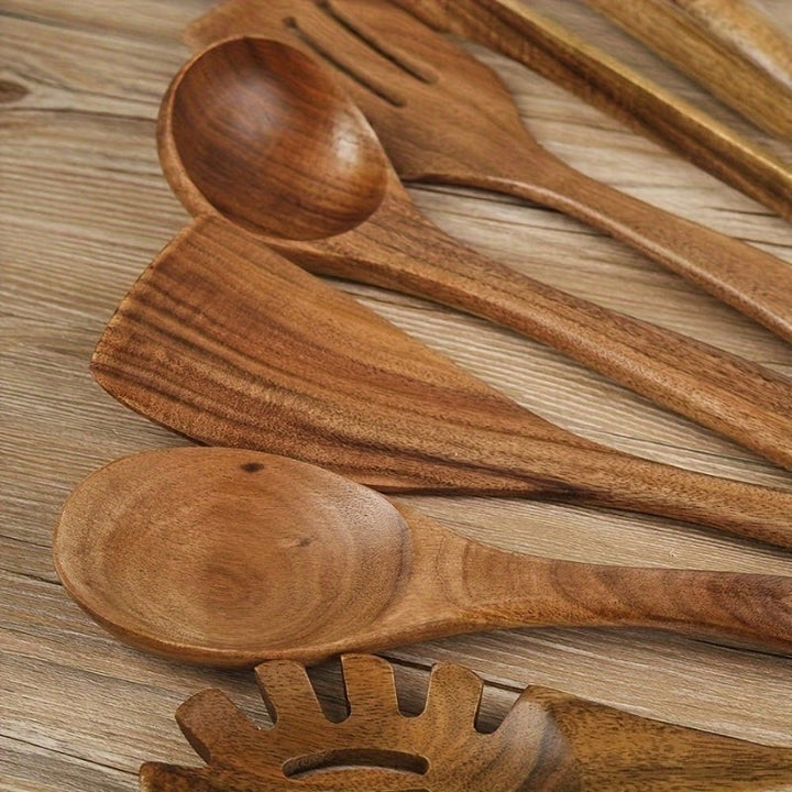 Juego de Utensilios de Cocina de Madera - 7 Piezas