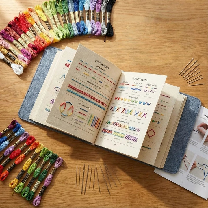 Kit de iniciación al bordado - Libro de prácticas con accesorios