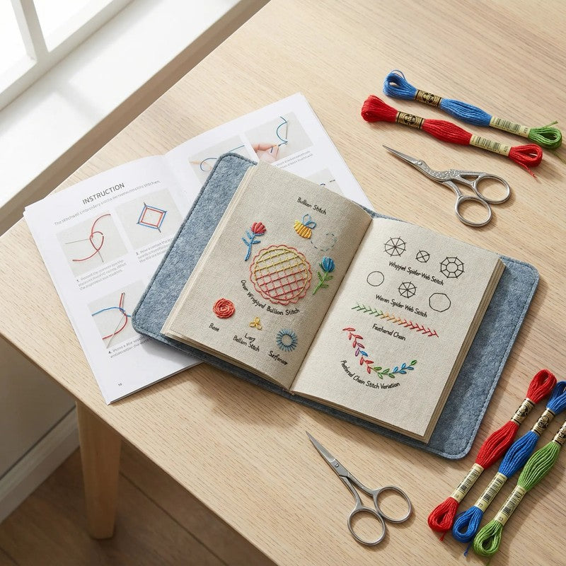 Kit de iniciación al bordado - Libro de prácticas con accesorios