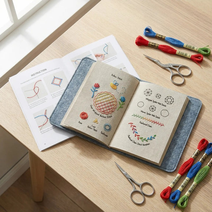 Kit de iniciación al bordado - Libro de prácticas con accesorios