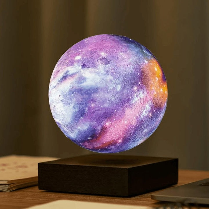 Lámpara de Luna Levitante con Base y Luz LED Multicolor