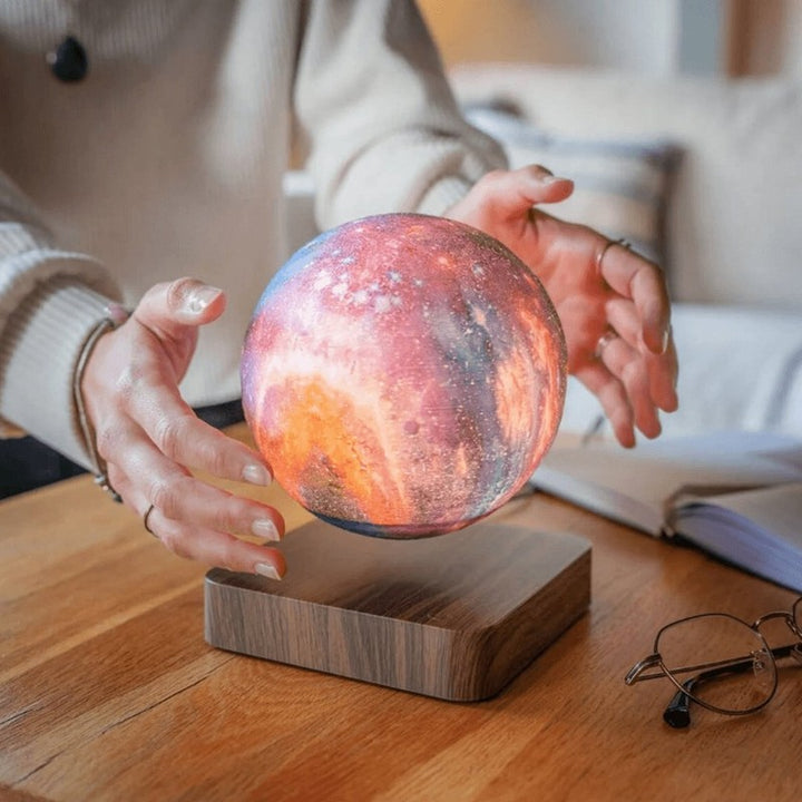 Lámpara de Luna Levitante con Base y Luz LED Multicolor