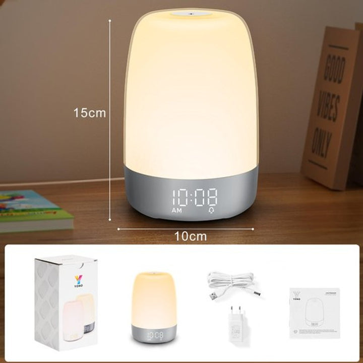 Lámpara de Mesa con Despertador - Luz de Amanecer Regulable RGB y Simulación de Amanecer