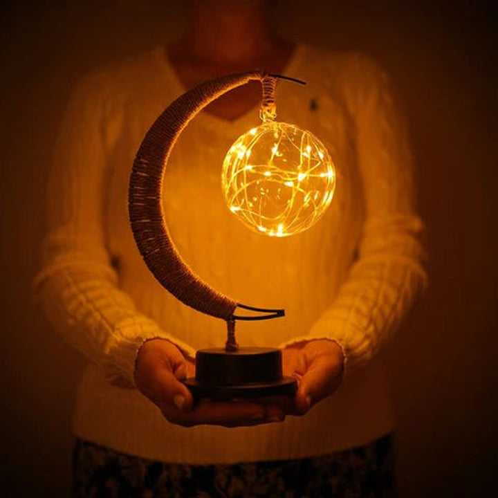 Lámpara de mesa con forma de luna y luces LED