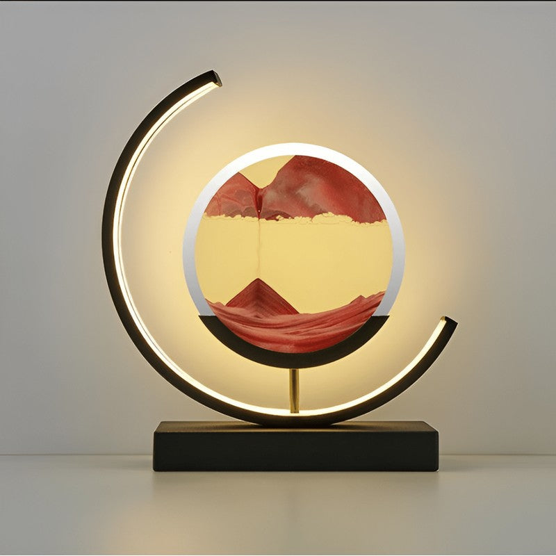 Lámpara de Mesa Decorativa de Arena con Luz LED Integrada
