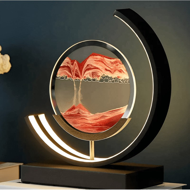 Lámpara de Mesa Decorativa de Arena con Luz LED Integrada