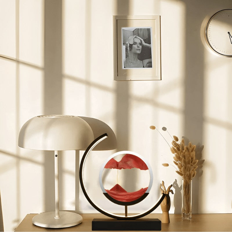 Lámpara de Mesa Decorativa de Arena con Luz LED Integrada