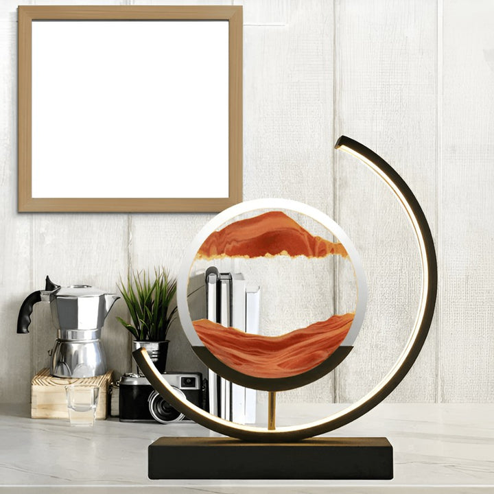 Lámpara de Mesa Decorativa de Arena con Luz LED Integrada