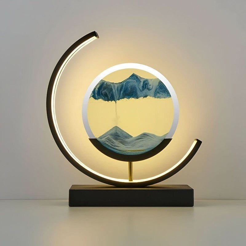 Lámpara de Mesa Decorativa de Arena con Luz LED Integrada
