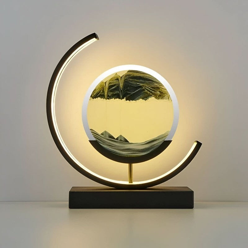 Lámpara de Mesa Decorativa de Arena con Luz LED Integrada