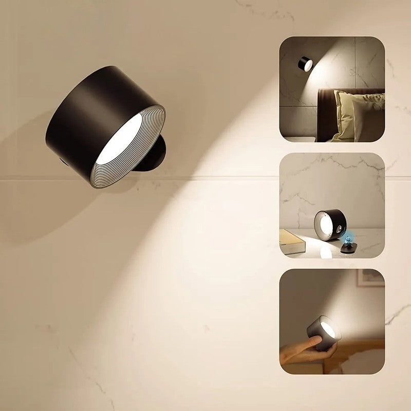 Lámpara de pared inalámbrica recargable - Diseño moderno con rotación 360°