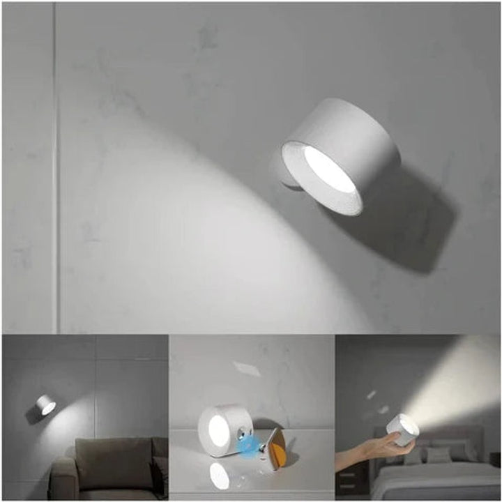 Lámpara de pared inalámbrica recargable - Diseño moderno con rotación 360°