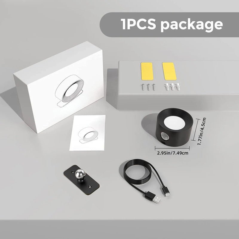 Lámpara de pared inalámbrica recargable - Diseño moderno con rotación 360°