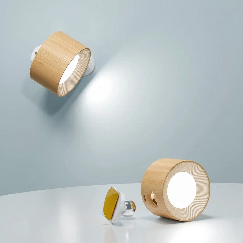 Lámpara de pared inalámbrica recargable - Diseño moderno con rotación 360°