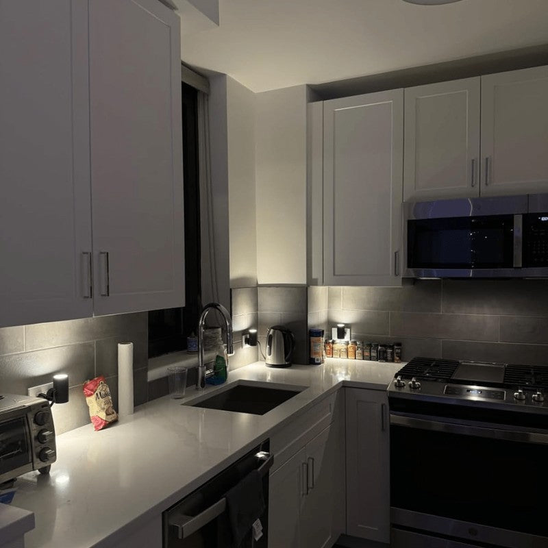 Lámpara de pared LED regulable con sensor de luz - Negro mate