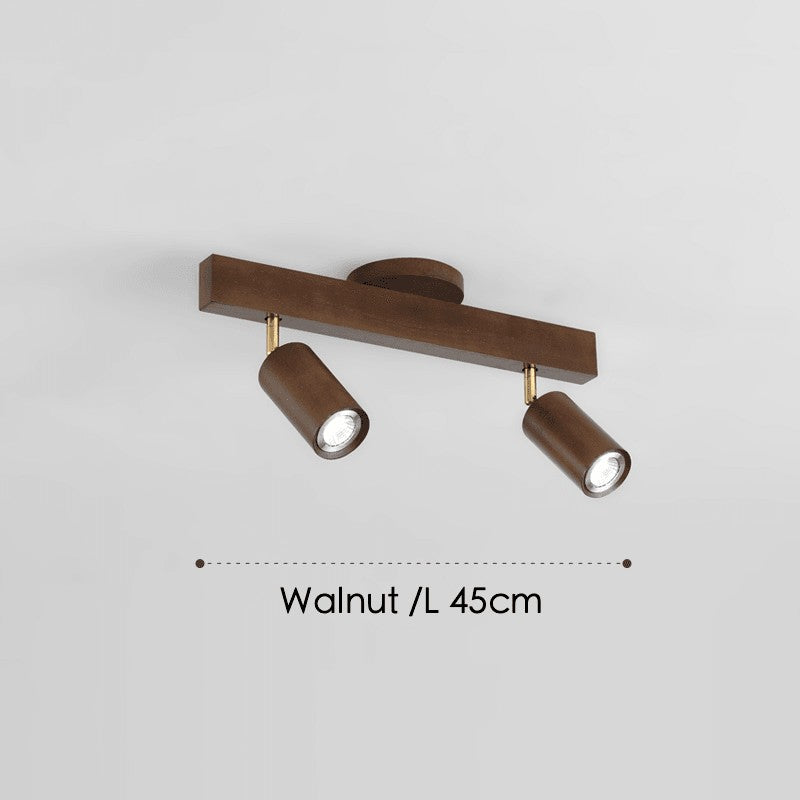 Lámpara de techo con focos ajustables - Diseño minimalista en madera