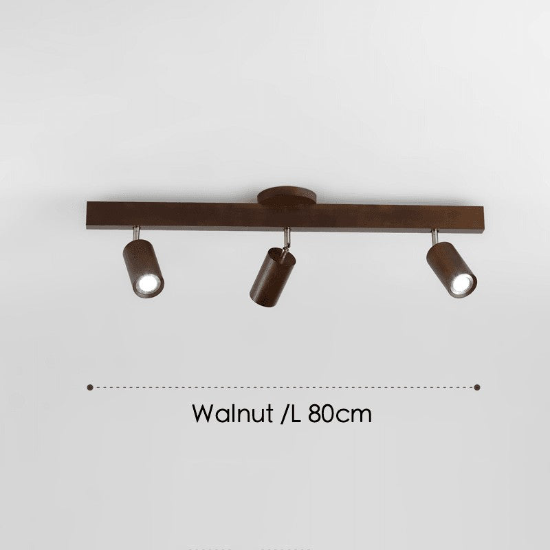 Lámpara de techo con focos ajustables - Diseño minimalista en madera
