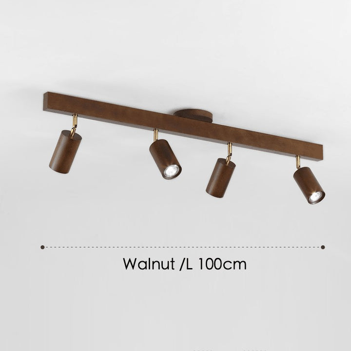 Lámpara de techo con focos ajustables - Diseño minimalista en madera