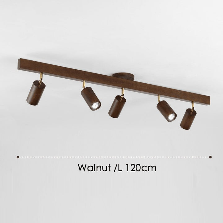 Lámpara de techo con focos ajustables - Diseño minimalista en madera