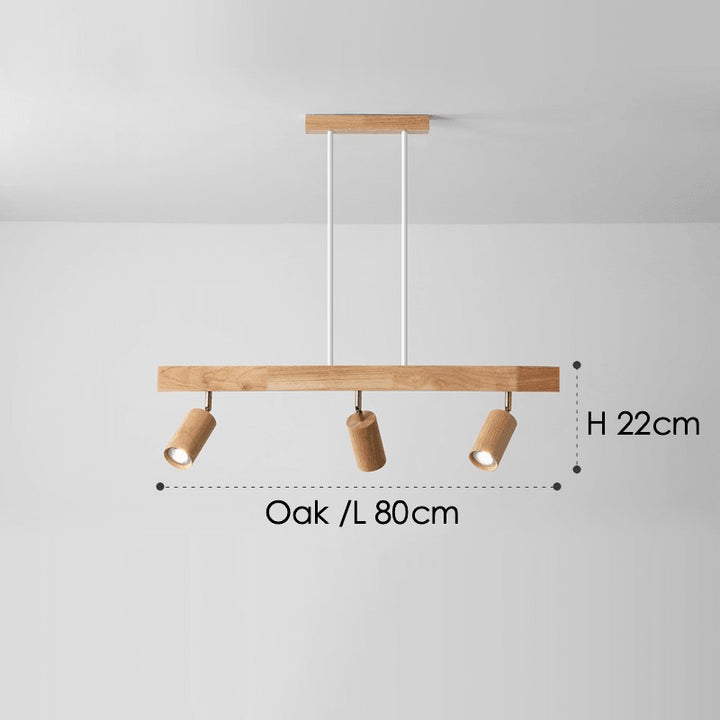 Lámpara de techo con focos ajustables - Diseño minimalista en madera
