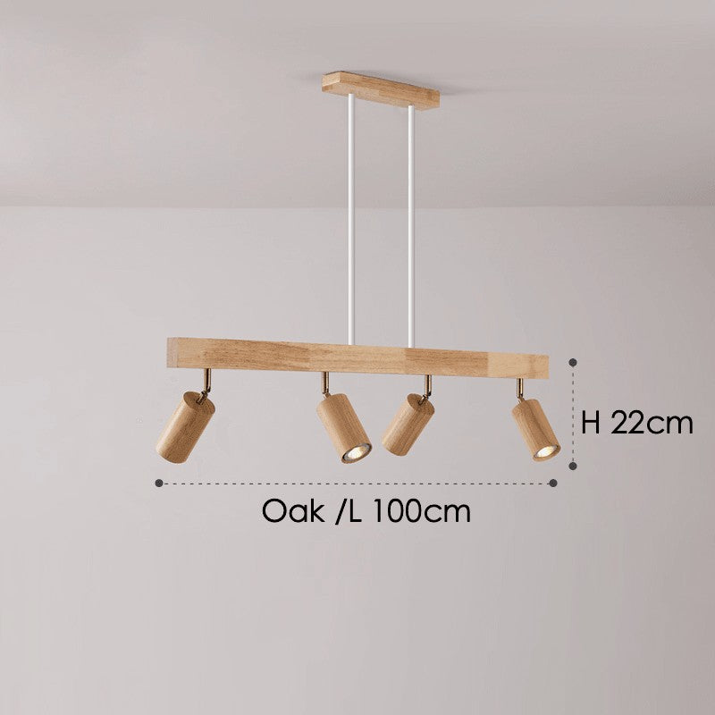 Lámpara de techo con focos ajustables - Diseño minimalista en madera