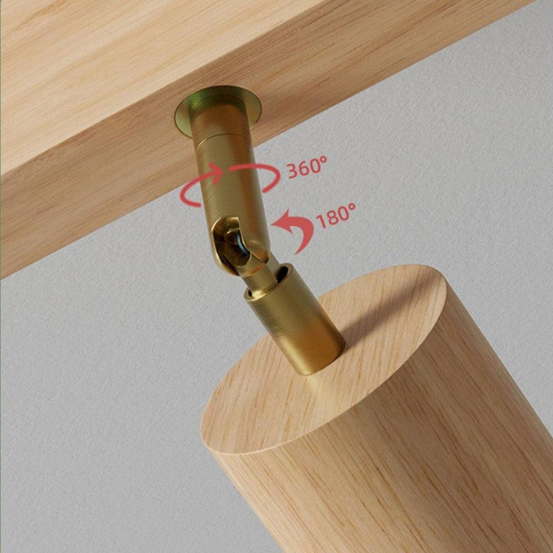 Lámpara de techo con focos ajustables - Diseño minimalista en madera