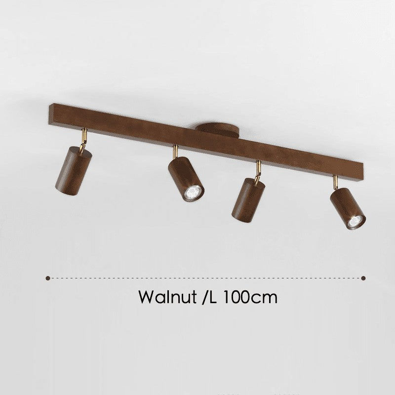 Lámpara de techo con focos ajustables - Diseño minimalista en madera
