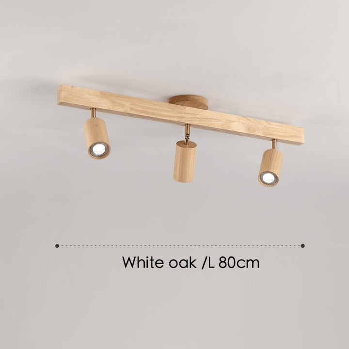 Lámpara de techo con focos ajustables - Diseño minimalista en madera