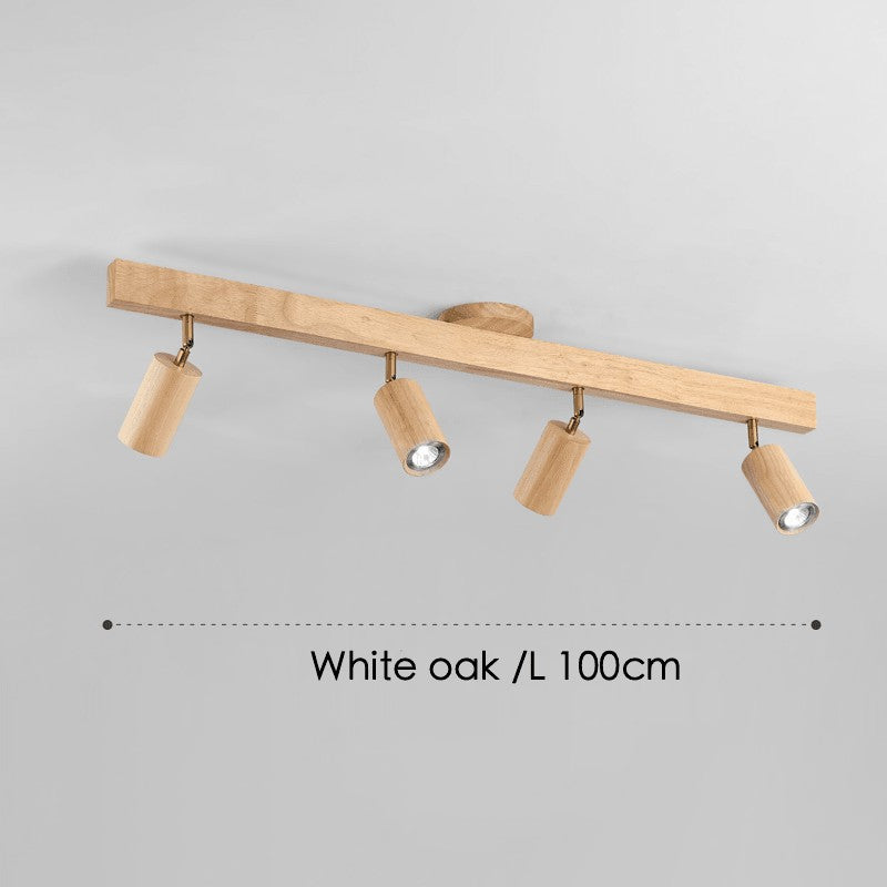 Lámpara de techo con focos ajustables - Diseño minimalista en madera