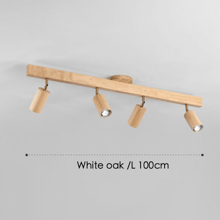 Lámpara de techo con focos ajustables - Diseño minimalista en madera