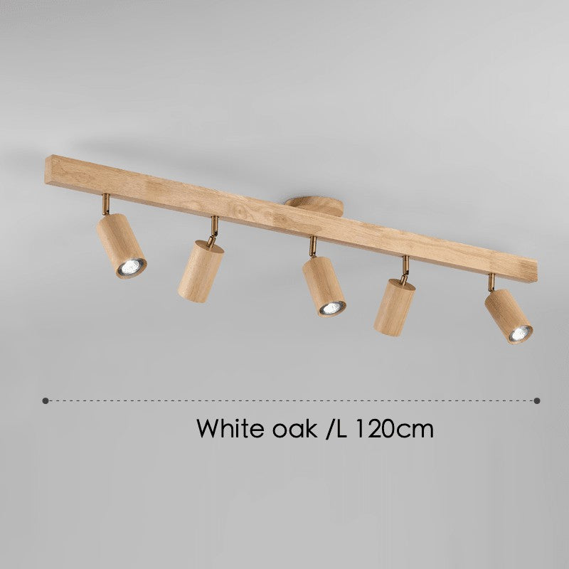 Lámpara de techo con focos ajustables - Diseño minimalista en madera
