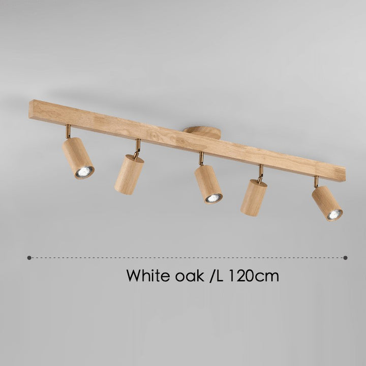 Lámpara de techo con focos ajustables - Diseño minimalista en madera