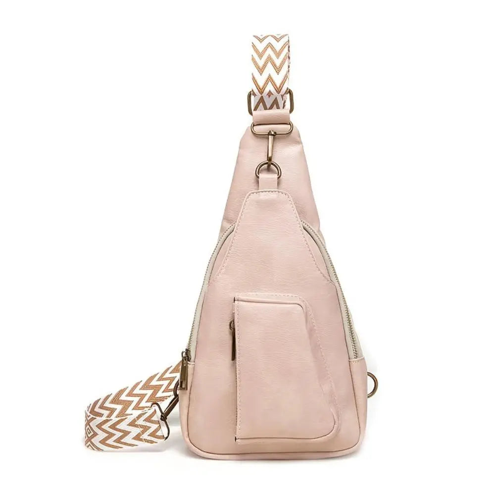 Bolso Cruzado con Correa Estampada – Albaricoque