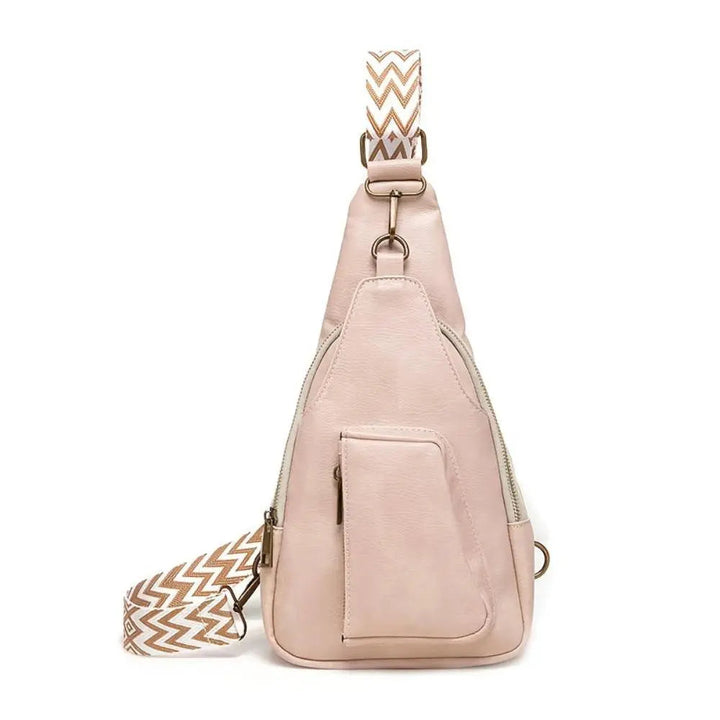 Bolso Cruzado con Correa Estampada – Albaricoque