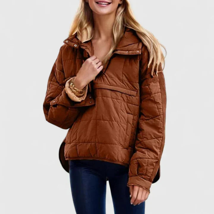 Chaqueta Anorak Acolchada – Marrón Oscuro