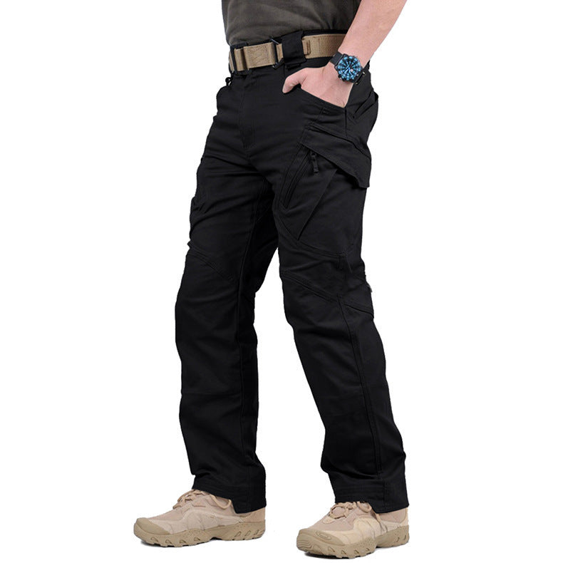 Pantalón Recto Multibolsillos – Negro