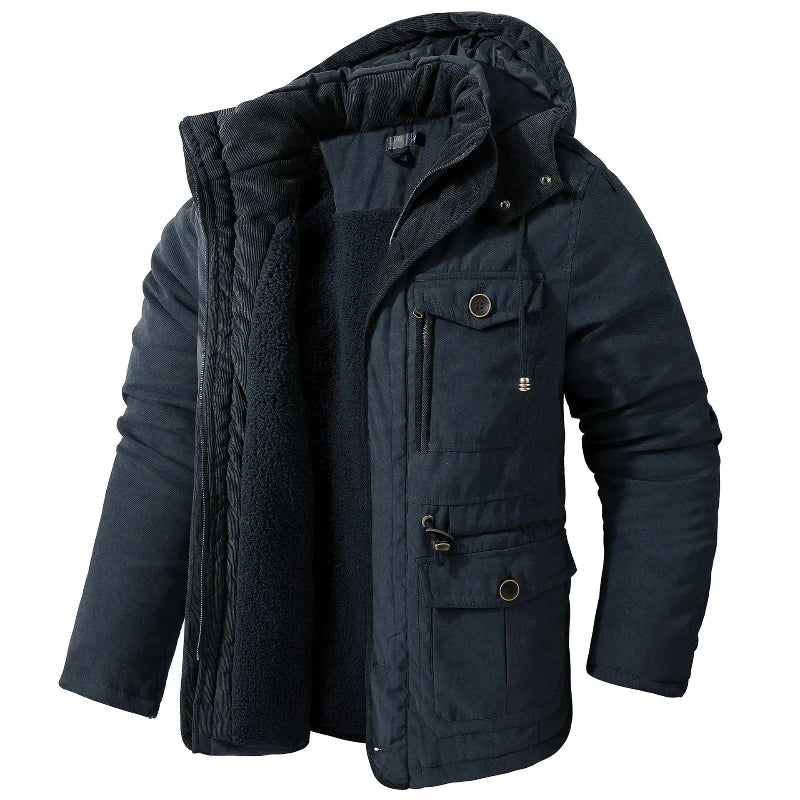 Parka Urbana con Capucha – Azul Marino