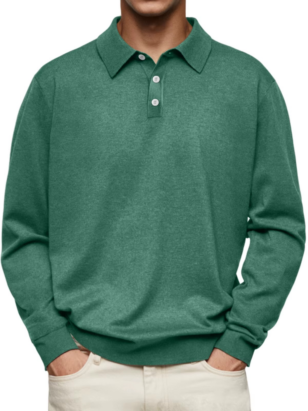 Polo Urbano de Manga Larga – Verde Oscuro