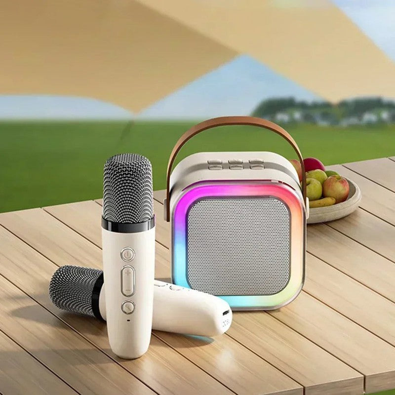 Máquina de karaoke portátil Bluetooth con micrófonos inalámbricos